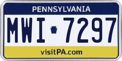 PA license plate MWI7297