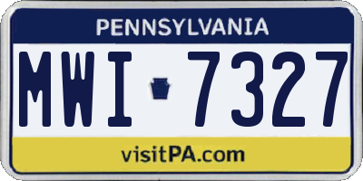 PA license plate MWI7327