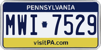 PA license plate MWI7529