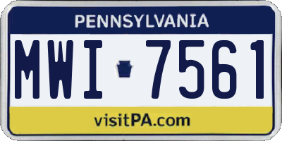 PA license plate MWI7561