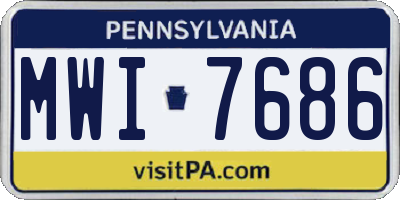 PA license plate MWI7686