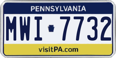 PA license plate MWI7732