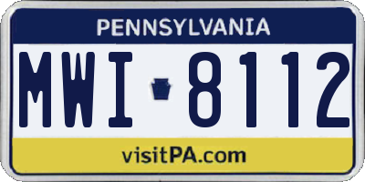 PA license plate MWI8112