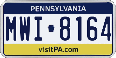 PA license plate MWI8164