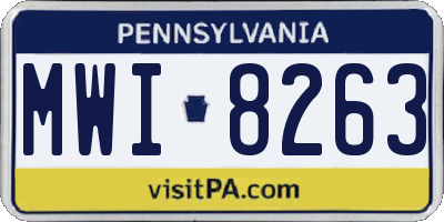 PA license plate MWI8263
