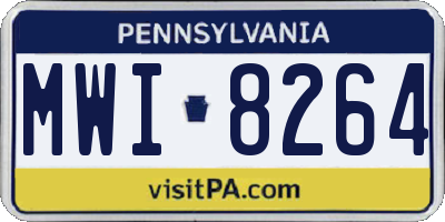 PA license plate MWI8264