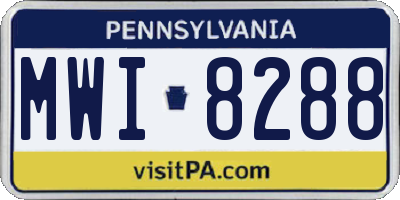PA license plate MWI8288