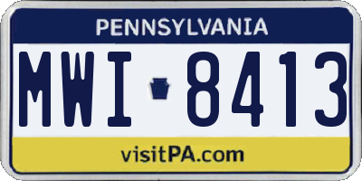 PA license plate MWI8413