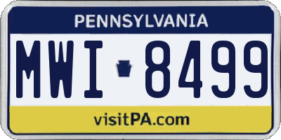 PA license plate MWI8499