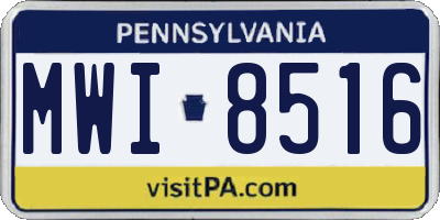 PA license plate MWI8516