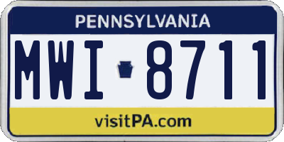 PA license plate MWI8711