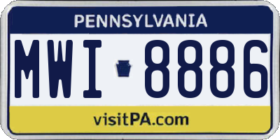 PA license plate MWI8886