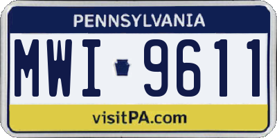 PA license plate MWI9611