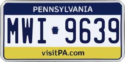 PA license plate MWI9639