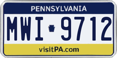 PA license plate MWI9712