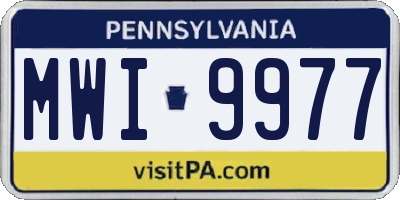 PA license plate MWI9977
