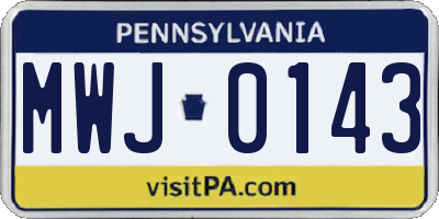 PA license plate MWJ0143