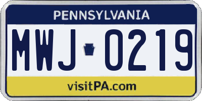 PA license plate MWJ0219