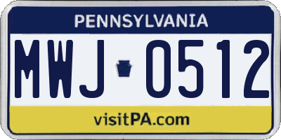 PA license plate MWJ0512