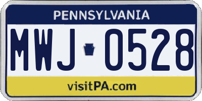 PA license plate MWJ0528