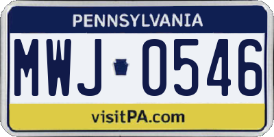 PA license plate MWJ0546
