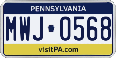 PA license plate MWJ0568