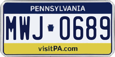 PA license plate MWJ0689