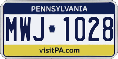 PA license plate MWJ1028