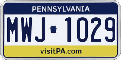 PA license plate MWJ1029