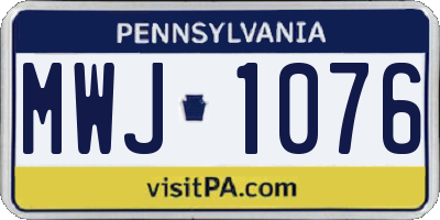 PA license plate MWJ1076
