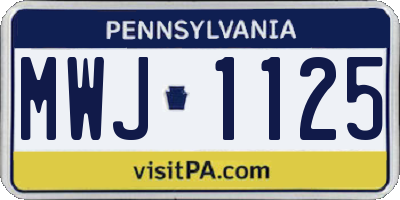 PA license plate MWJ1125