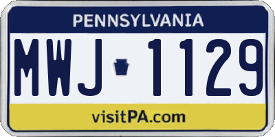 PA license plate MWJ1129