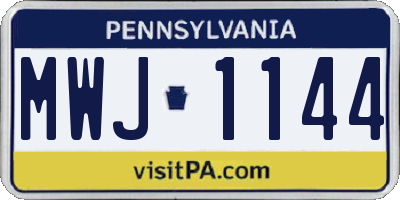 PA license plate MWJ1144
