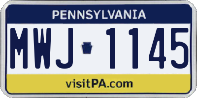 PA license plate MWJ1145