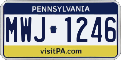 PA license plate MWJ1246