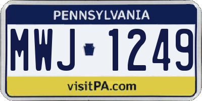 PA license plate MWJ1249