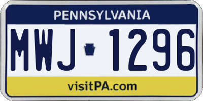 PA license plate MWJ1296