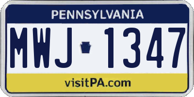 PA license plate MWJ1347