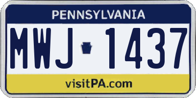 PA license plate MWJ1437