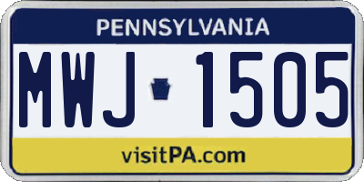 PA license plate MWJ1505