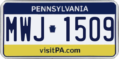 PA license plate MWJ1509