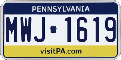 PA license plate MWJ1619