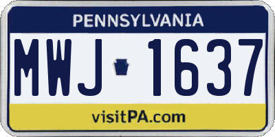 PA license plate MWJ1637