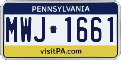 PA license plate MWJ1661