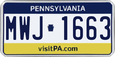 PA license plate MWJ1663