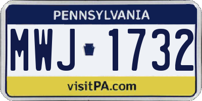 PA license plate MWJ1732
