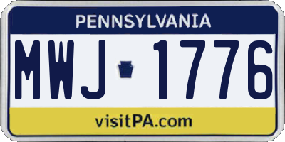 PA license plate MWJ1776