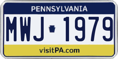 PA license plate MWJ1979