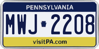 PA license plate MWJ2208