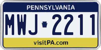 PA license plate MWJ2211